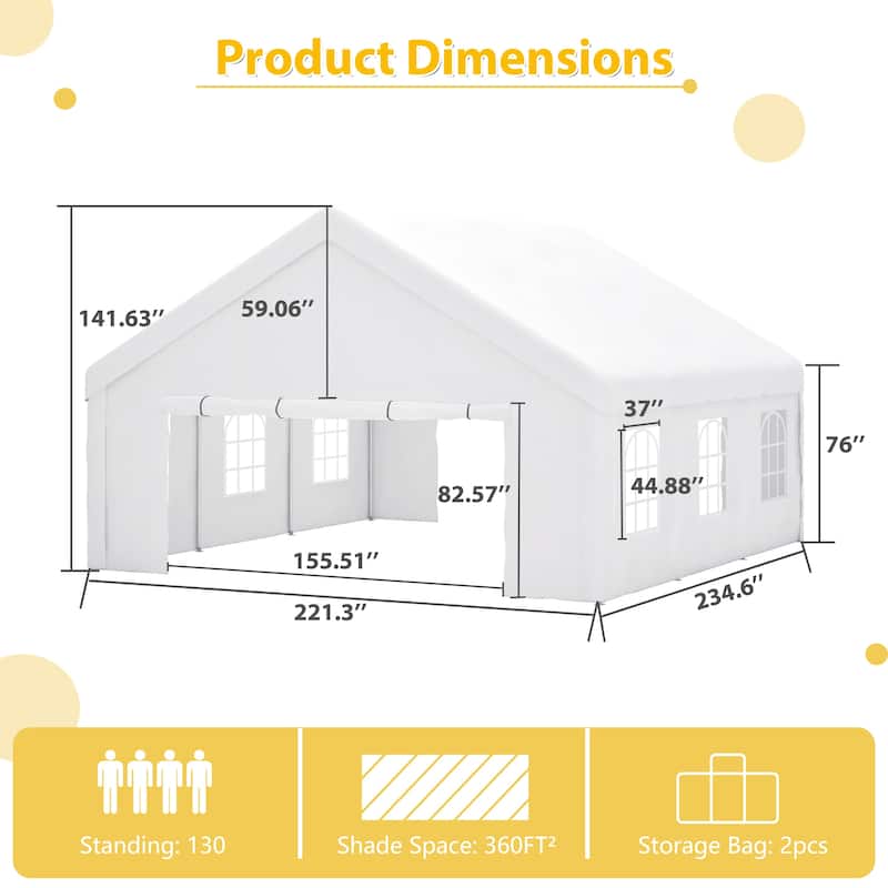 GDFStudio - Nashua Waterproof Event Protection Outdoor Gazebo Pavilion Shelter Tent
