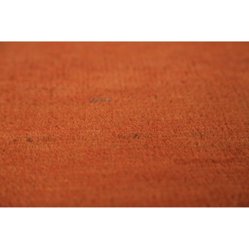 Gabbeh Oriental Area Rug Hand-Knotted Orange Wool Carpet - 6'5" x 9'6"
