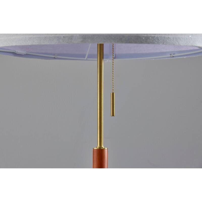 Walnut Brass Floor Lamp - Walnut & Brass