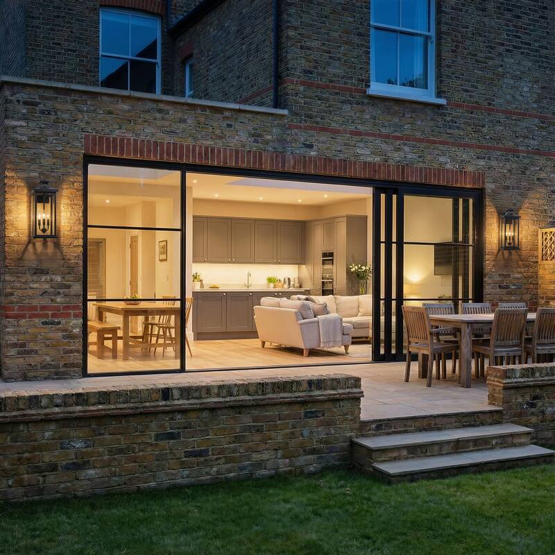 C Cattleya 1 Pack 3-Light Dusk to Dawn Outdoor Wall Light with Clear Glass Shade