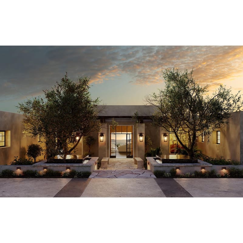 LED Indoor Outdoor Antique Bronze Integrated LED Wall or Step Light - 4.75 in x 2.04 in x 3 in