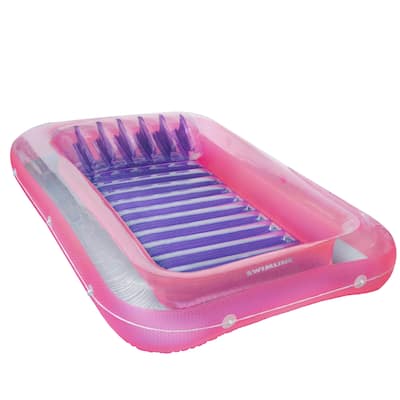 Inflatable Pink and Purple Water Sports Tub Pool Raft Lounger 12-Inch - 12"