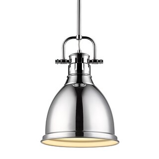 Yep by Golden Lighting Duncan 1-light 9in Rod Hung Pendant in Chrome