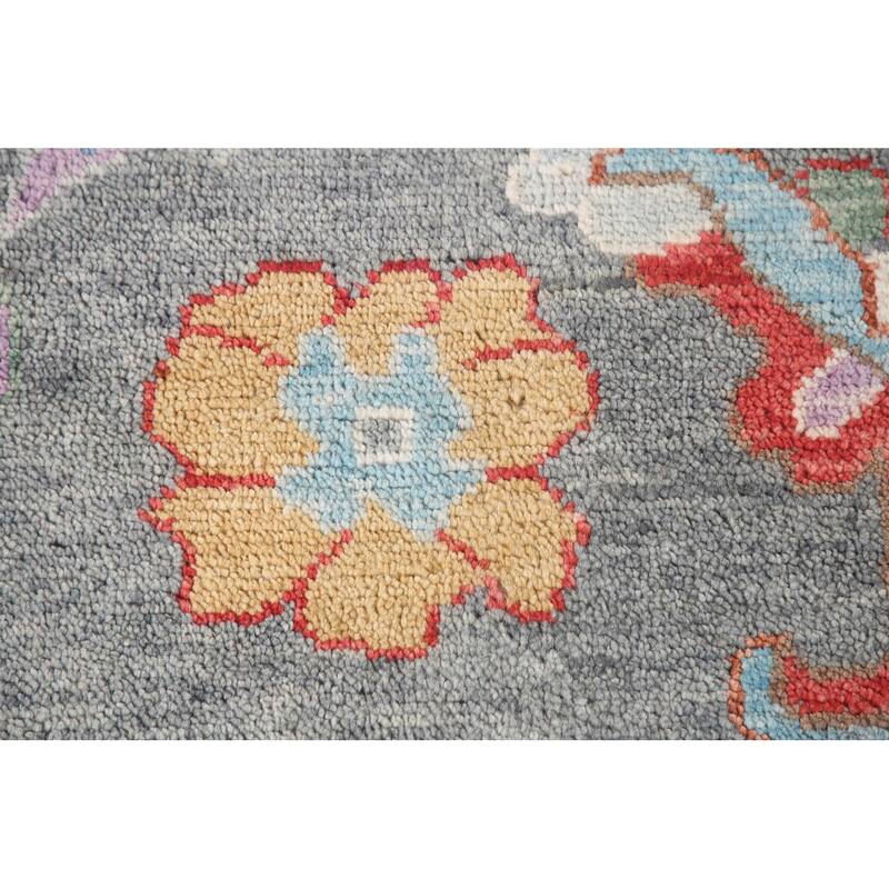 Floral Grey Oushak Oriental Area Rug Handmade Transitional Wool Carpet - 8'1"x 10'0"