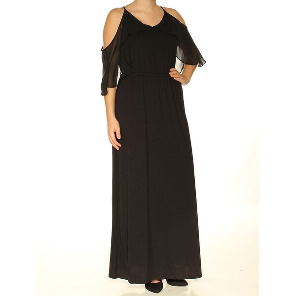 black maxi shift dress