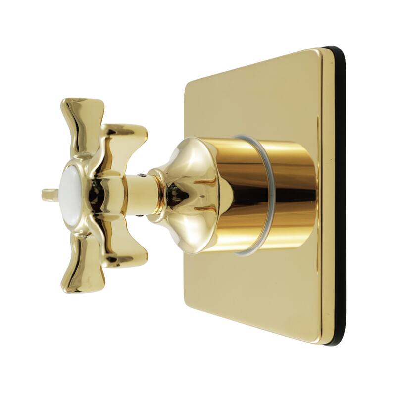 Hamilton Single-Handle Six-Way Diverter Valve with Square Trim Kit - Polished Brass