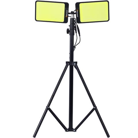 Outdoor Portable LED Camping Lights With Telescoping Pole - Black