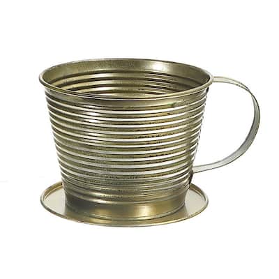 Metal Teacup Planter (Antique Finish)
