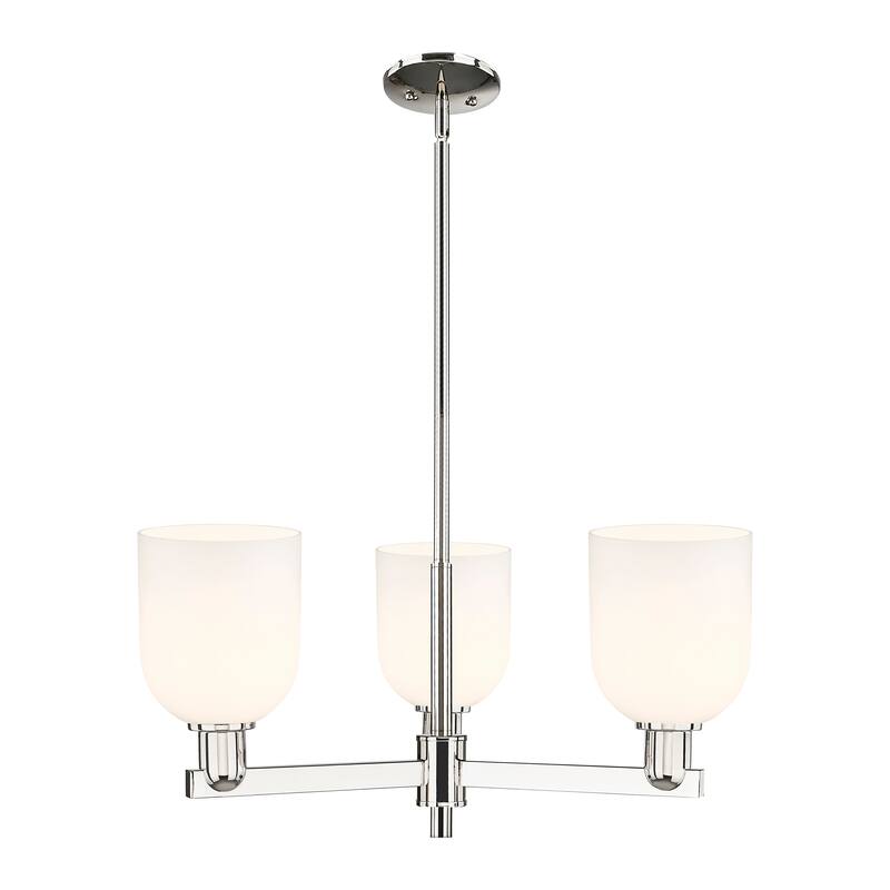 Innovations Lighting Endless Possibilities Arcadia - Bella - 3 Light 27" Stem Hung Chandelier - Polished Nickel/White