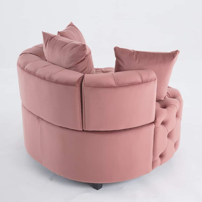 Pink 24" Velvet Button Tufted Barrel Chair