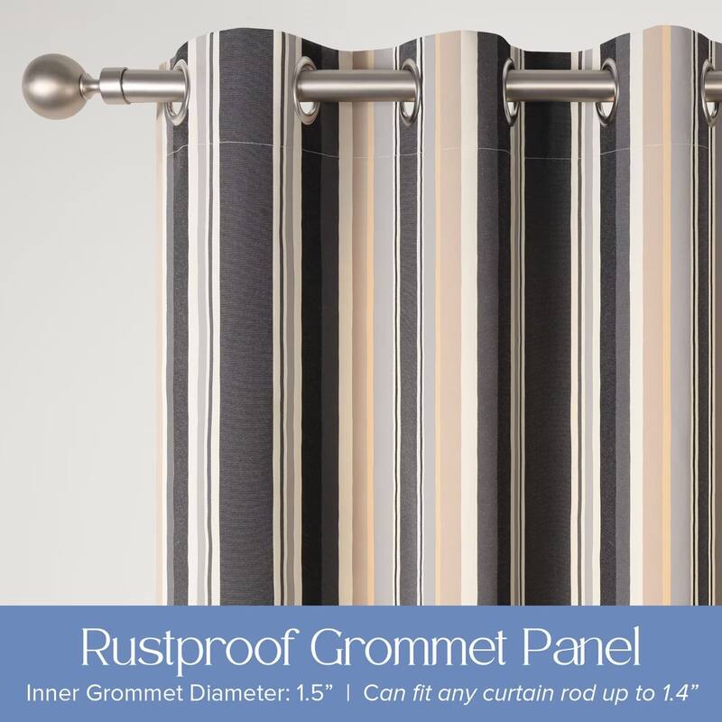 Outdoor Stripe Privacy Protected Grommet Panel