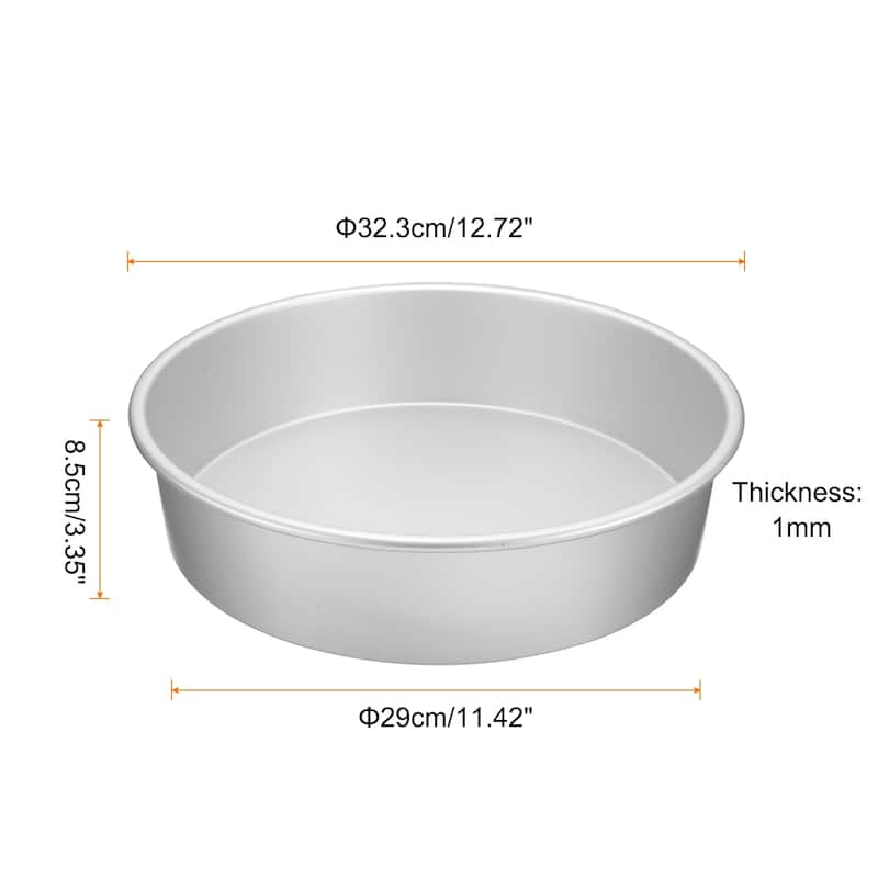Round Cake Pan Baking Cake Pans Cheesecake Pan Anodized Aluminum - Silver Tone - 12"