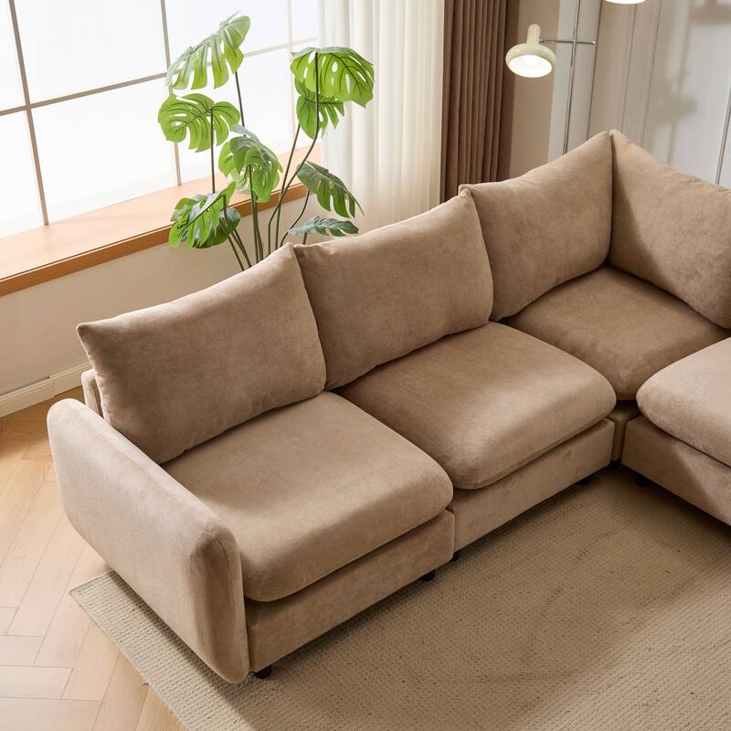 Christopher Knight Home - Evelyn Modern Modular Upholstery L-Shaped Sectional Sofa