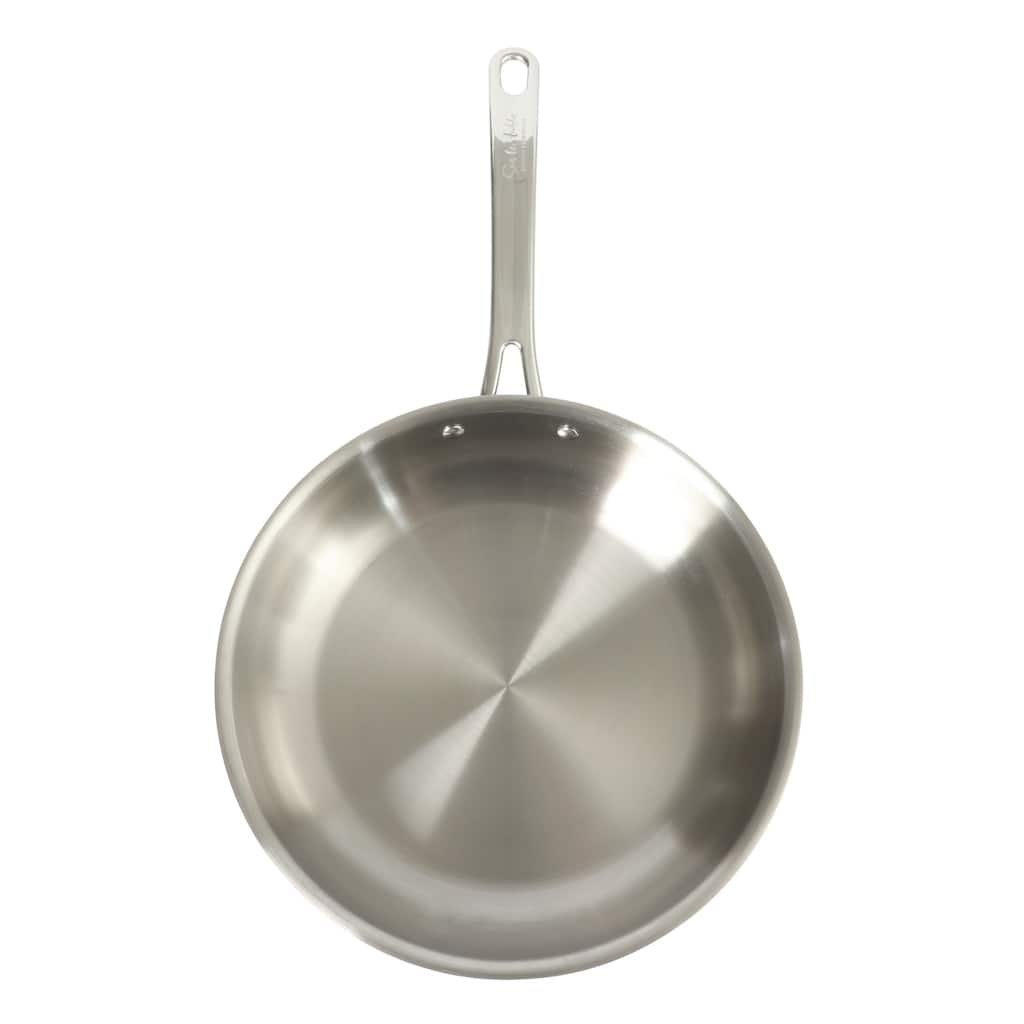 Sur La Table Kitchen Essentials Stainless Steel Frying Pan - Induction Ready Skillet with Tri-Ply Base, Polished Finish