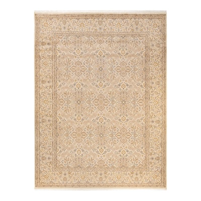 Overton Hand Knotted Wool Vintage Inspired Traditional Mogul Ivory Area Rug - 9 x 12