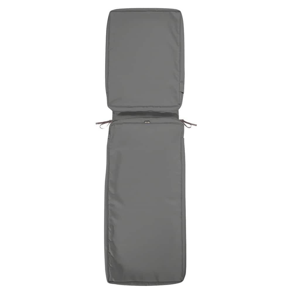 Classic Accessories Montlake Water-Resistant 72 x 21 x 3 Inch Patio Chaise Lounge Cushion Slip Cover, Antique Beige