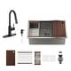 preview thumbnail 35 of 46, Nano Brushed Stainless Steel Undermount Workstation Kitchen Sink with Touchless Pull-Down Kitchen Faucet and Accessories 36 x 19 x 10 - 36" Sink + 2-Spray Matte Black Pull-Down Faucet