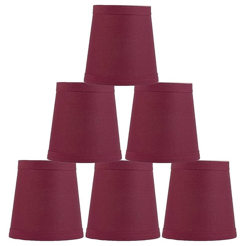 Linen Mini Chandelier Lamp Shade, Clip On, 4 inch Bottom Diameter, 4.75" Height