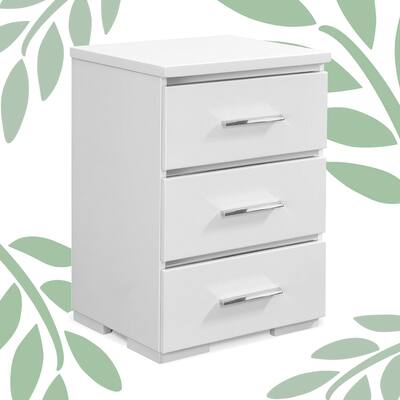 Belmont Fully Assembled Nightstand Modern Mirrored Accent 15.4"D x 17.8"W x 25.8"H