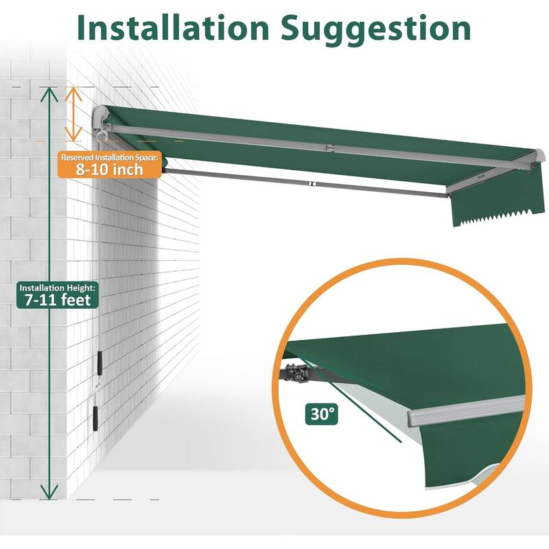 MCombo Patio Awning 8x7 Feet Sunshade Canopy for Manual Retractable Awnings