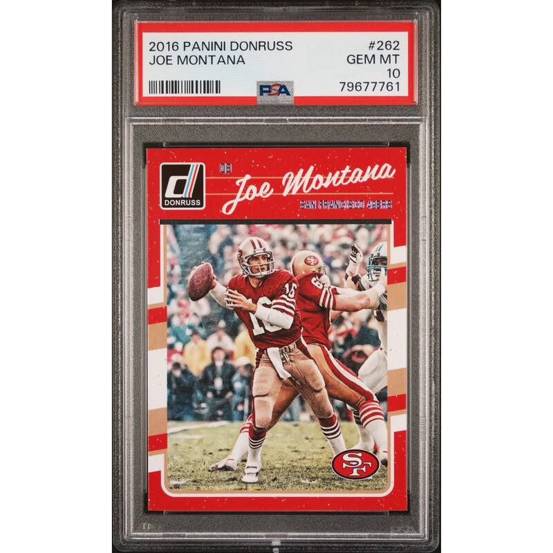 Joe Montana 2016 Panini Donruss Football Card #262 Graded PSA 10 - 8'6" x 11'6"