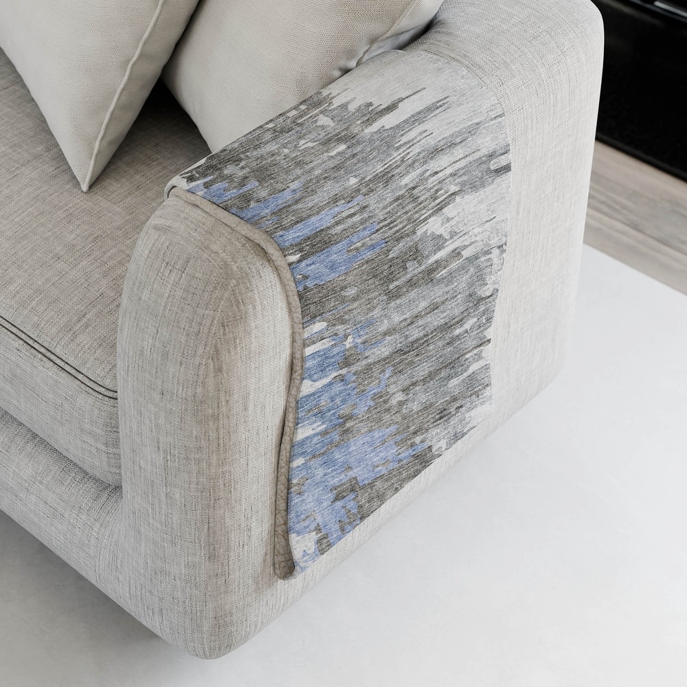 Premium Machine Washable Abstract Contemporary Sherpa Throw Blanket