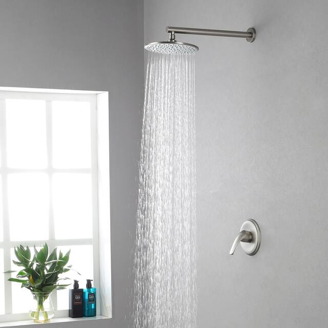 Clihome 1-Spray Patterns with 3.4 GPM 9 in. Wall Mount Rain Fixed Shower Head - 9"