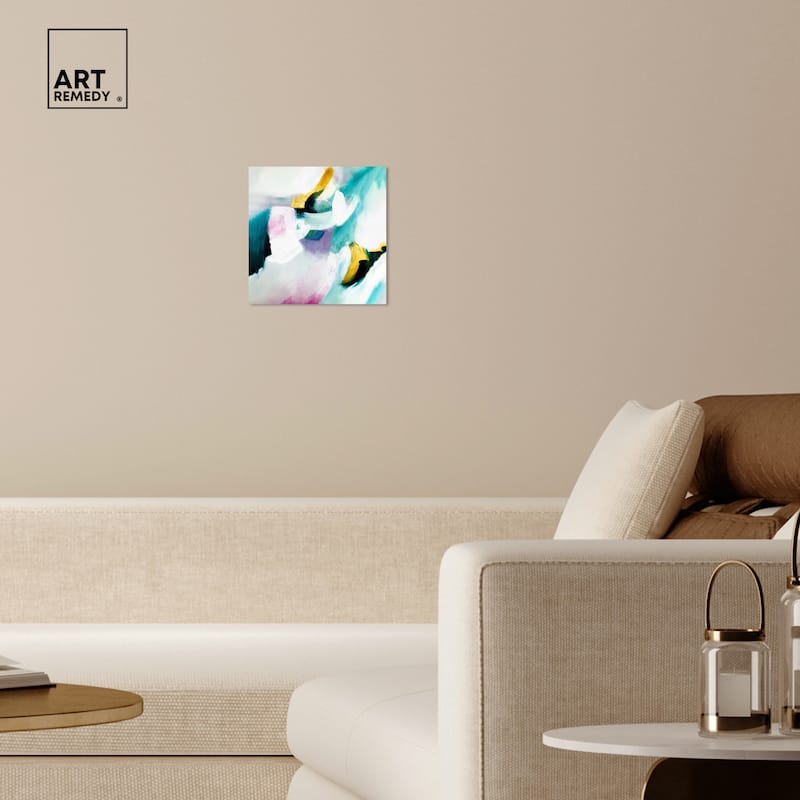 Art Remedy Still Violas Ii Gallery Wrapped Blue Abstract 1 Piece Canvas Wall Art