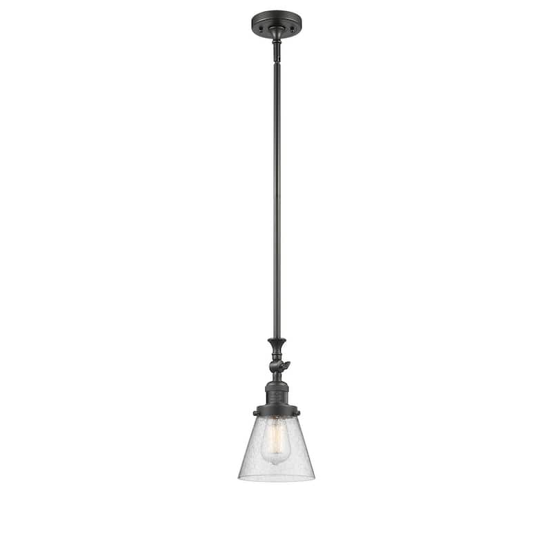 Innovations Lighting Small Cone 6" Wide Adjustable Mini Pendant - Oiled Rubbed Bronze / Seedy
