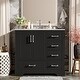 preview thumbnail 20 of 23, 36" Traditional Bathroom Vanity with Ceramics Sink, Bathroom Cabinet with Two Soft Close Doors and Four Drawers