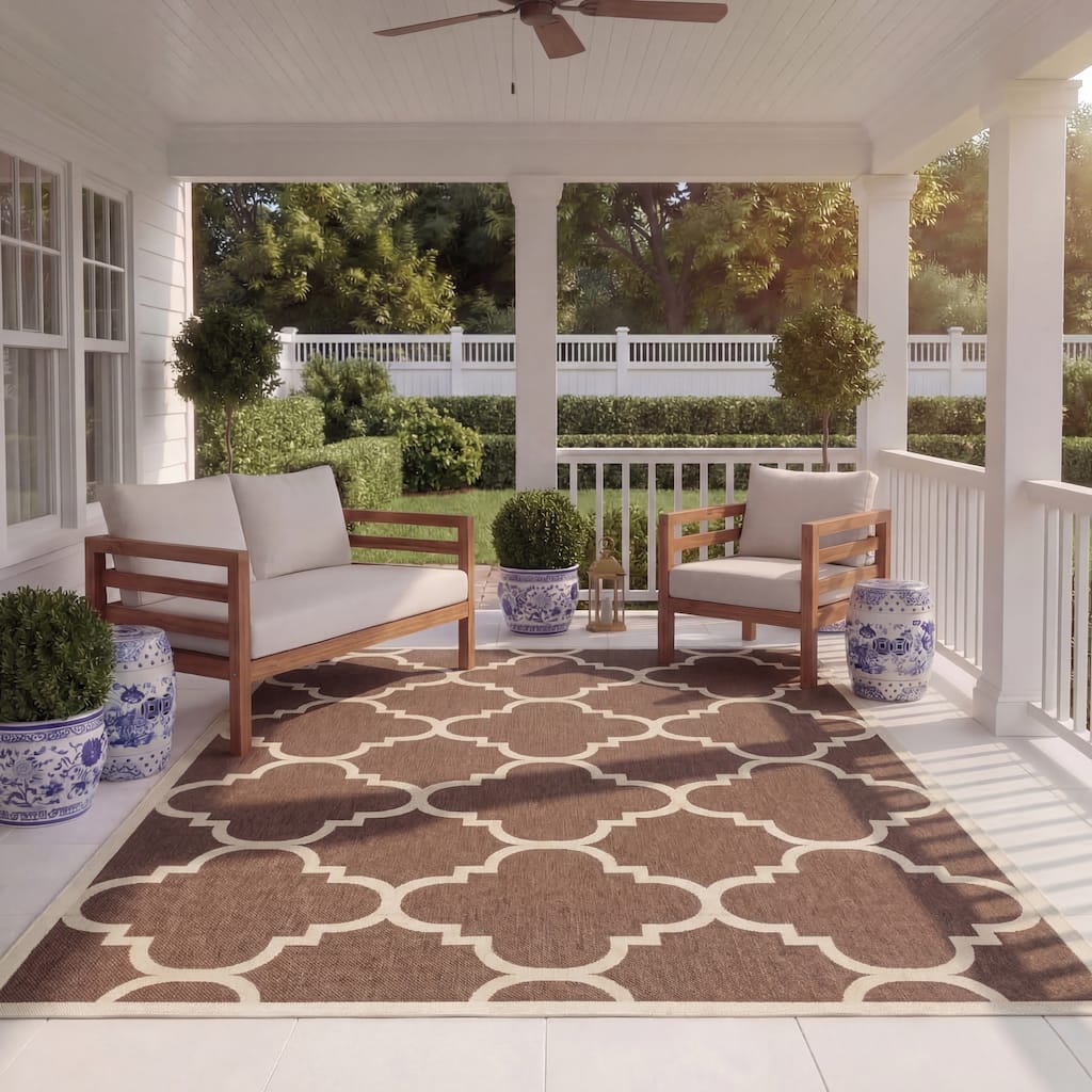 SAFAVIEH Courtyard Hafiza Indoor/ Outdoor Waterproof Patio Backyard Rug