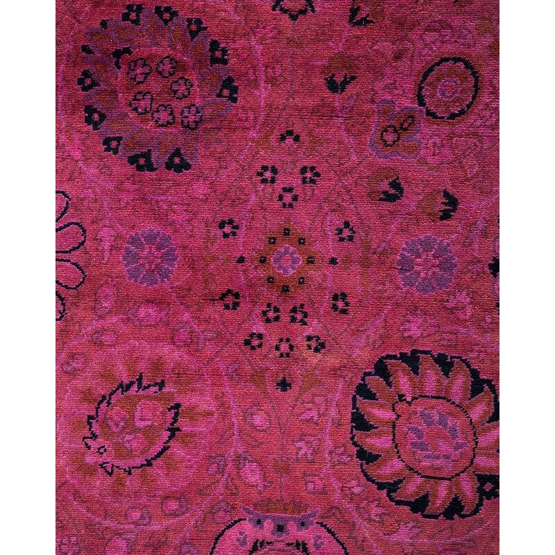 Fine Vibrance, One-of-a-Kind Hand-Knotted Runner Rug - Pink, 2' 7" x 14' 4" - 2' 7" x 14' 4"