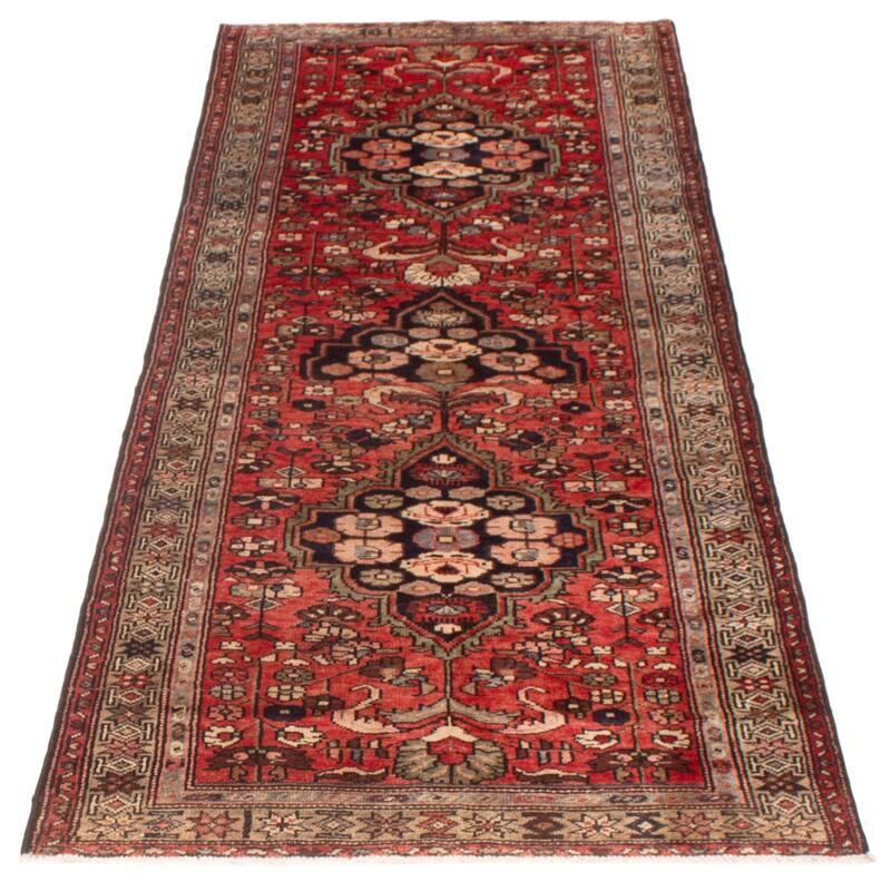 ECARPETGALLERY Hand-knotted Andelz Red Wool Rug - 3'10 x 9'5
