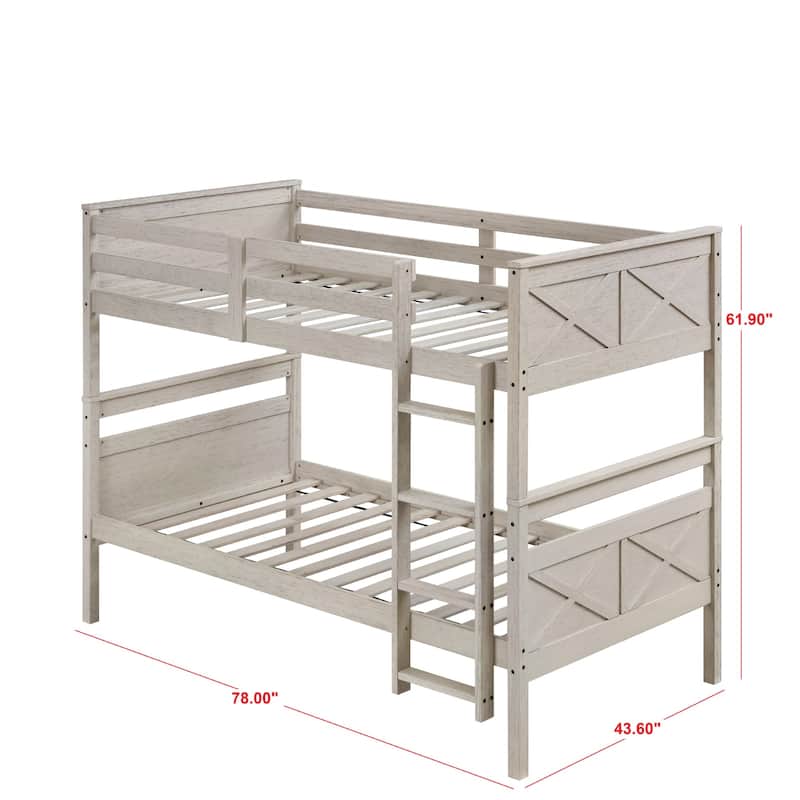 Clayfell Exeter Twin Over Twin Solid Wood Standard Bunk Bed