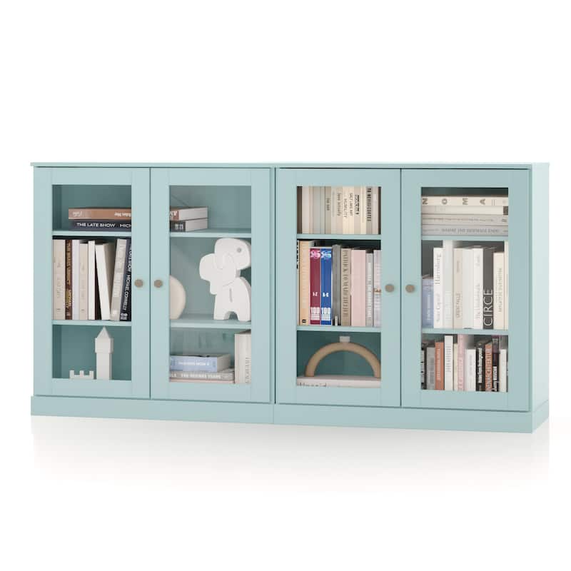 100% Solid Wood Sideboard with Glass or Solid Wood Doors by Palace Imports - 64" x 35.75"