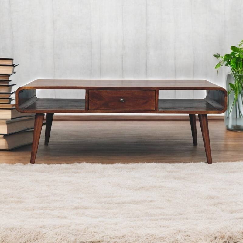 Artisan Furniture Solid Wood Avora 2 Drawer Chestnut Coffee Table