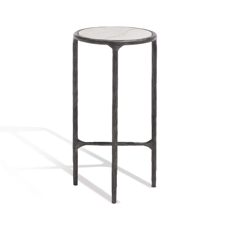 SAFAVIEH Couture Wubke Forged Metal Tall Round End Table, Fully Assembled - 12"W x 12"D x 24"H