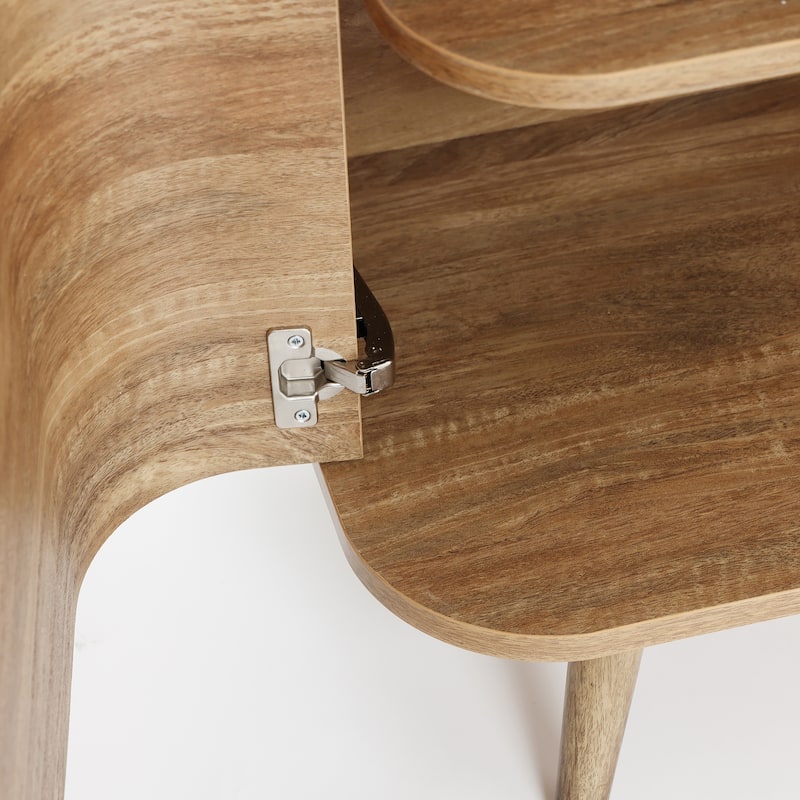 Natural Oak Manufactured Wood 3-Door Buffet Cabinet - 53.3" Wide