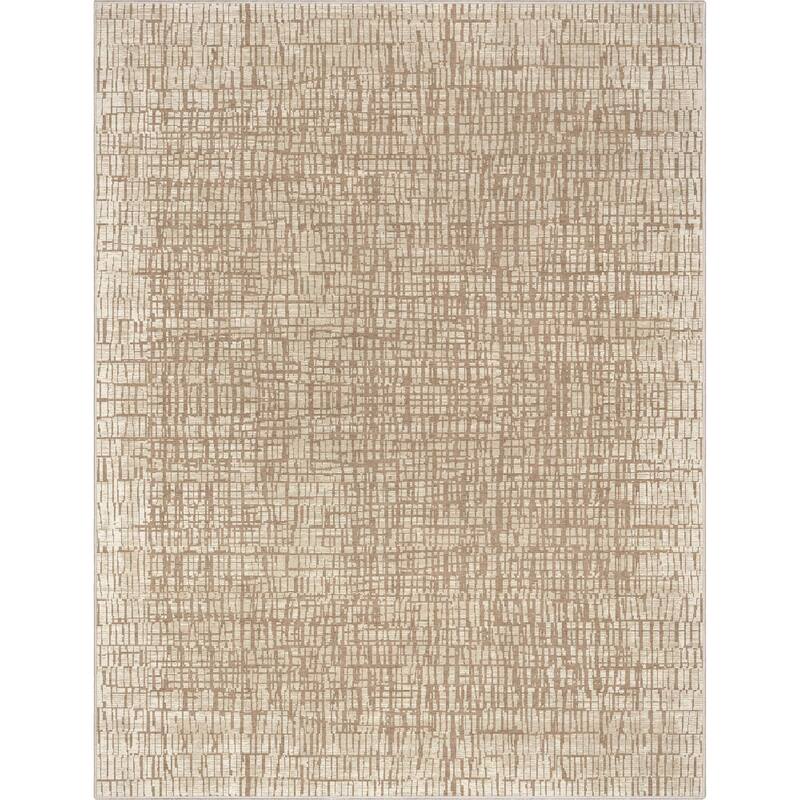 Well Woven Abstract Nightscape Geometric Flat-Weave Area Rug - 5' 3" x 7' 3" - Ivory - Rectangle