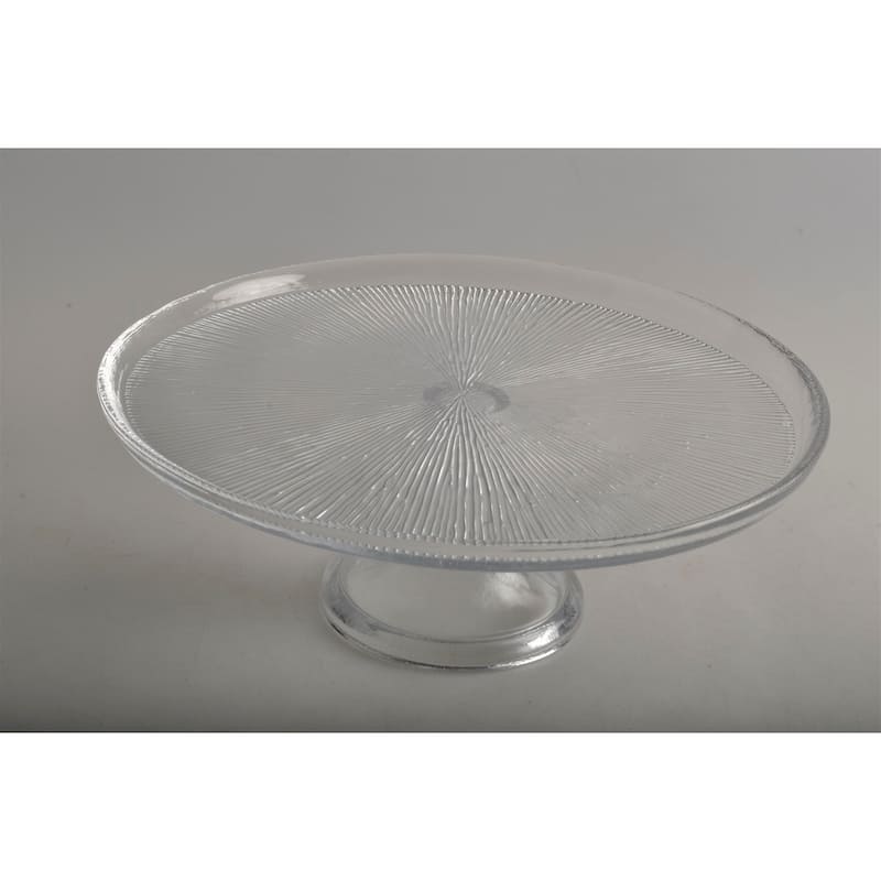 Fusion Med. Glass Cake Plate 9.85" Dia- A