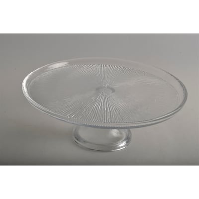 Fusion Med. Glass Cake Plate 9.85" Dia- A
