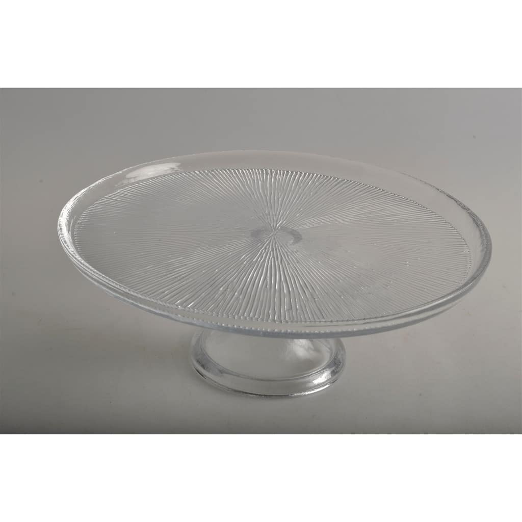 Fusion Med. Glass Cake Plate 9.85" Dia- A