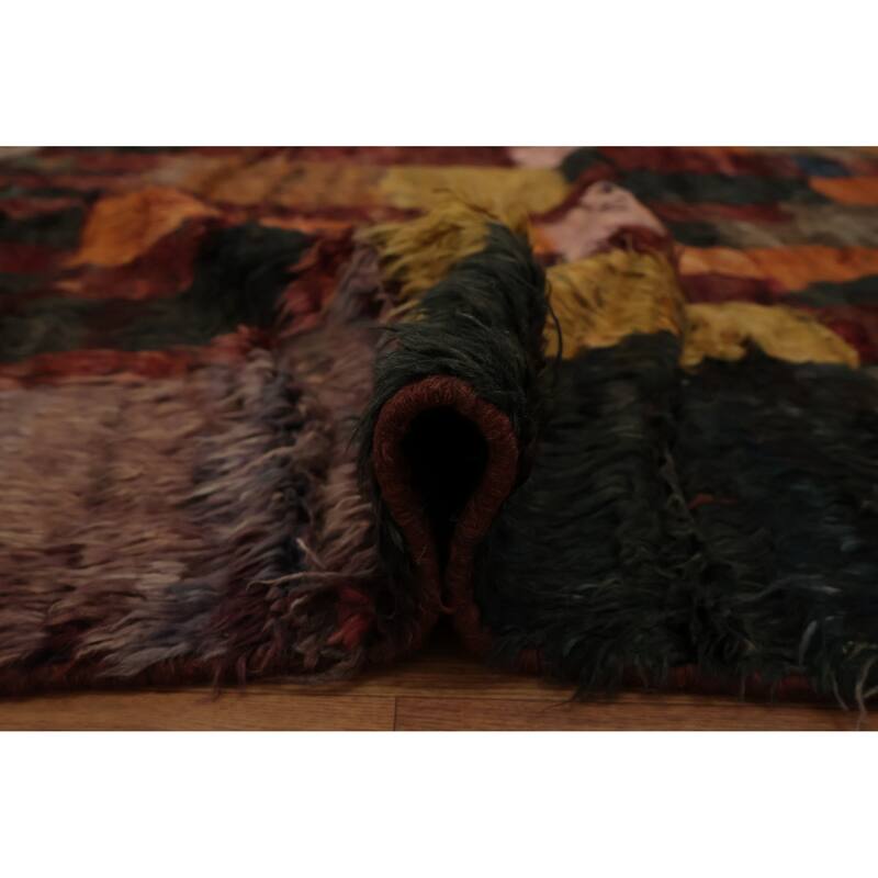 Hand Knotted Oriental 100% Wool Carpet Modern Tribal Red Moroccan Area Rug - 11' 8'' X 8' 11''