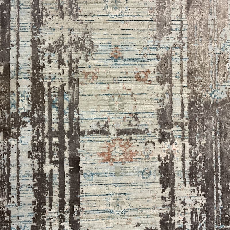 HERAT ORIENTAL Turkish Modern Erased Design Wool & Silk Rug - 2'7" x 4'11"