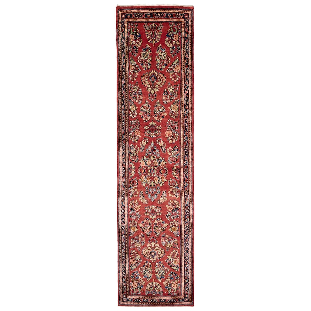 ECARPETGALLERY Hand-knotted Andelz Red Wool Rug - 3'0 x 13'0