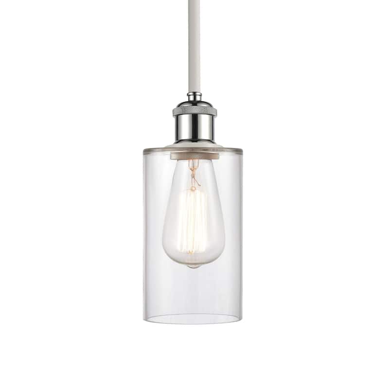 Innovations Lighting 516-1S-10-4 Clymer Pendant Clymer 4" Wide Mini - Clear / White and Polished Chrome