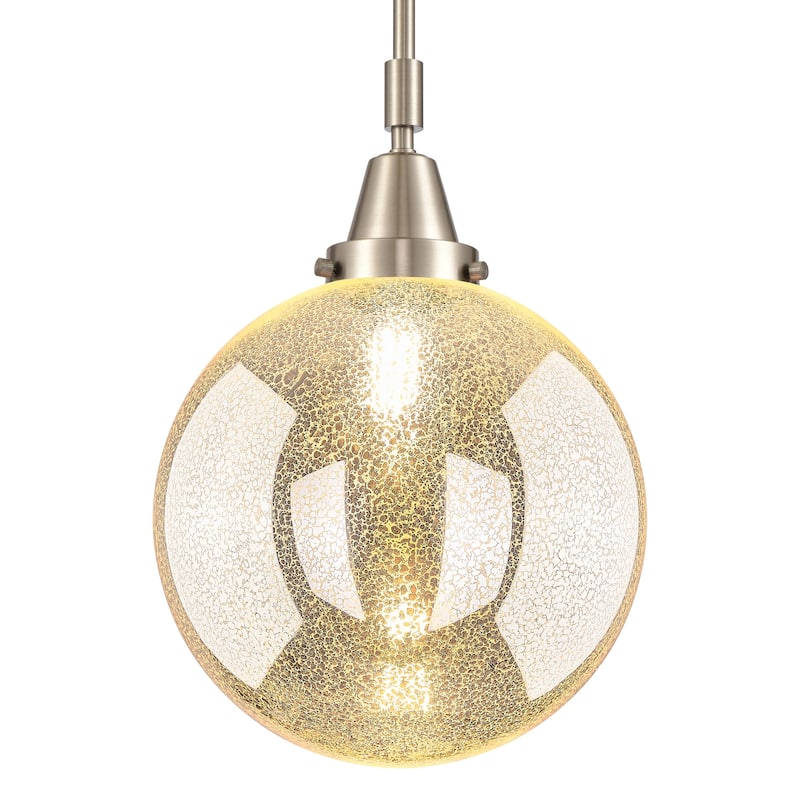 Innovations Lighting 447-1S-G208-10 Beacon 10" Wide Mini Pendant with - Brushed Satin Nickel