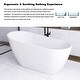 preview thumbnail 5 of 11, Acrylic Freestanding Flatbottom Soaking Bathtub in White