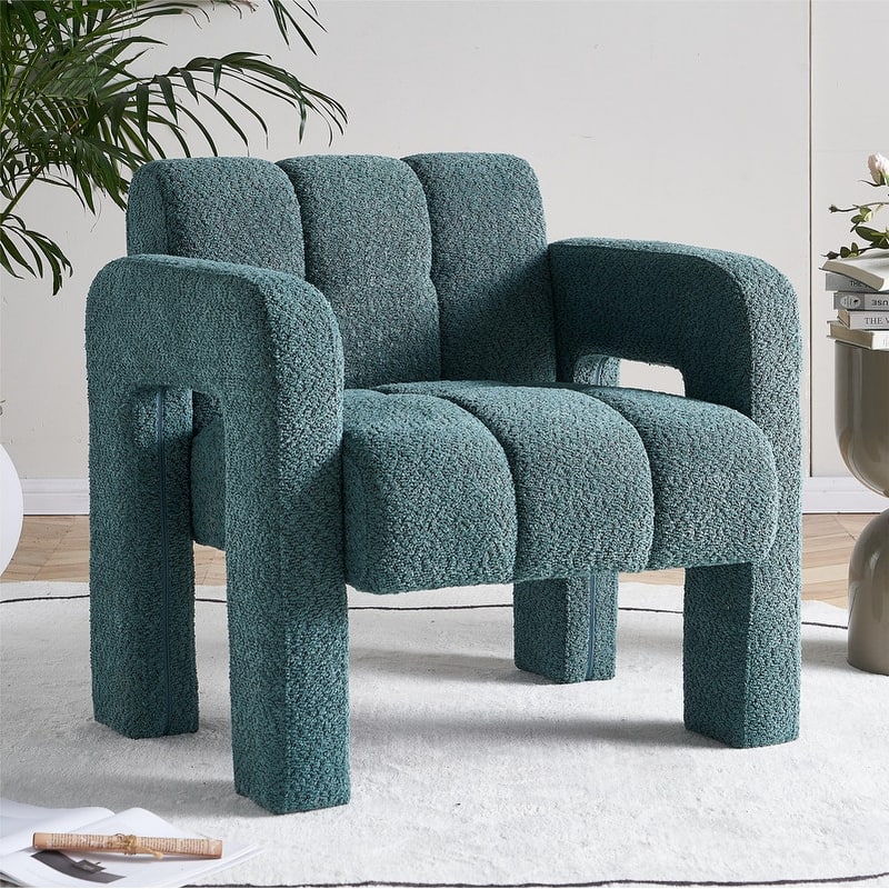 31.10" Wide Boucle Upholstered Accent Chair Living Room Armchair Lounge Chair,6 Colors
