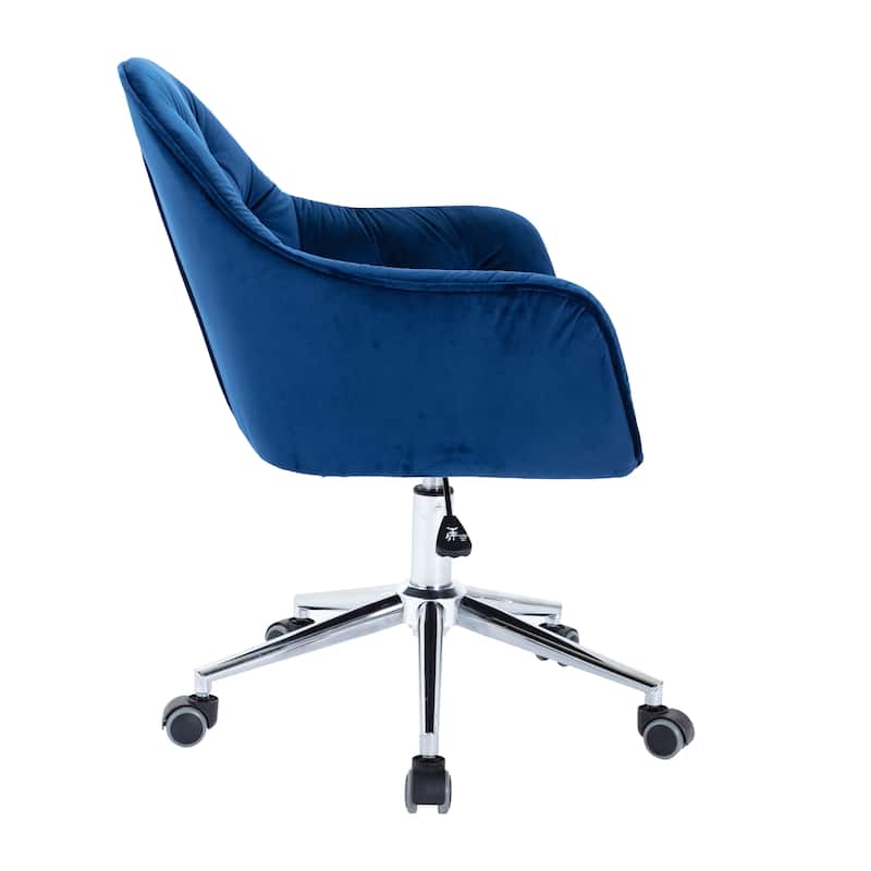 Corvus Hernals Velvet Tufted Adjustable Swivel Home Office Chair